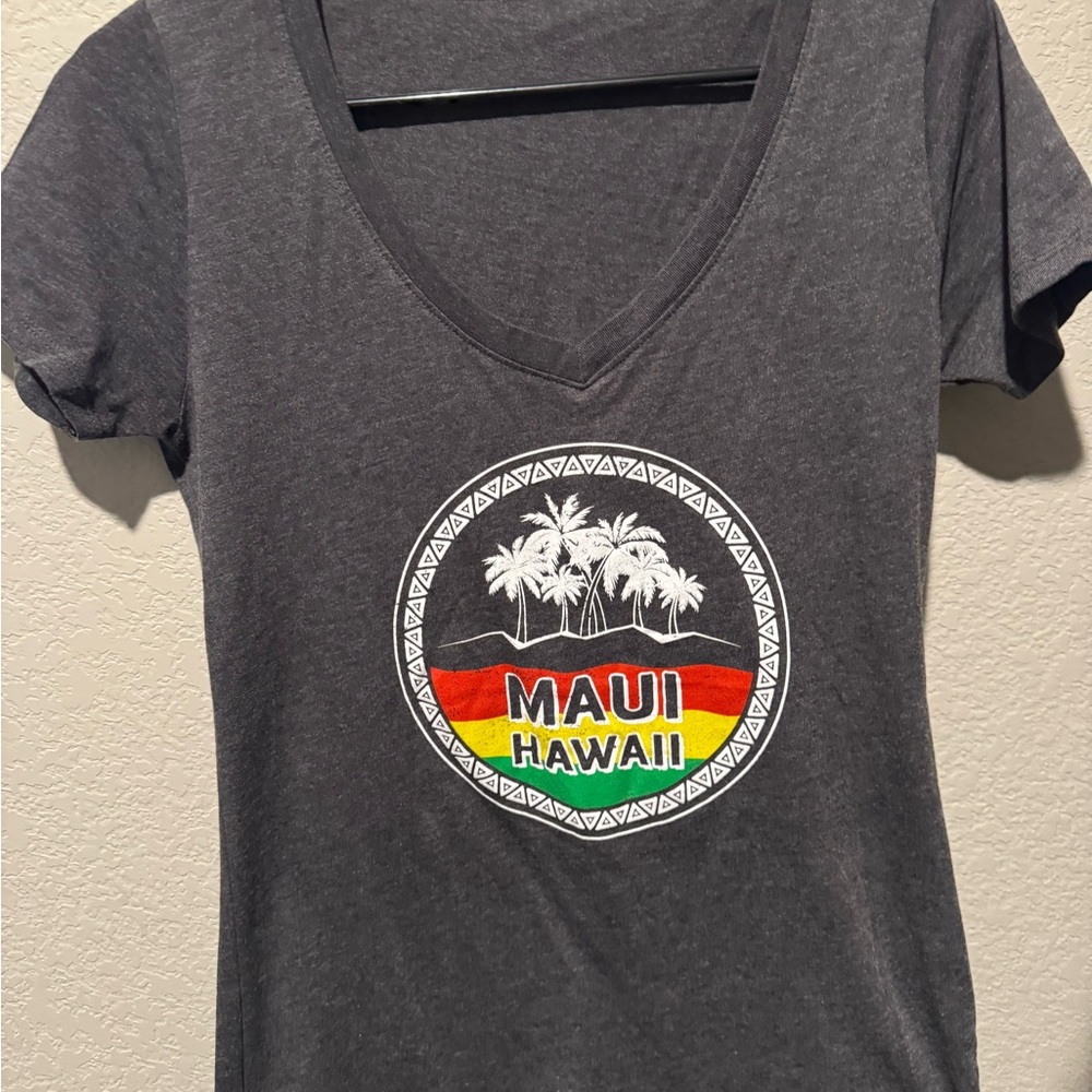 Maui Hawaii Gray V-Neck Women's Top